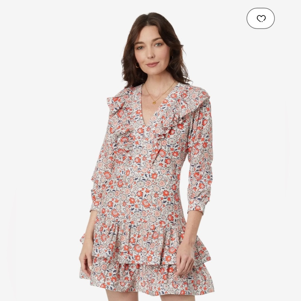 Vineyard Vines Ivy League Ruffle Dress 6 Floral Silk Cotton